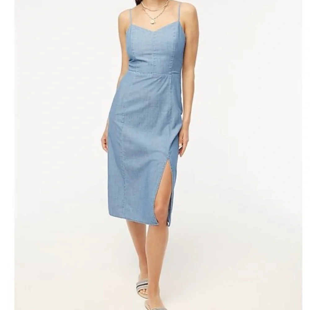 J. CREW Chambray midi slip dress size 4 NWT - Picture 2 of 7